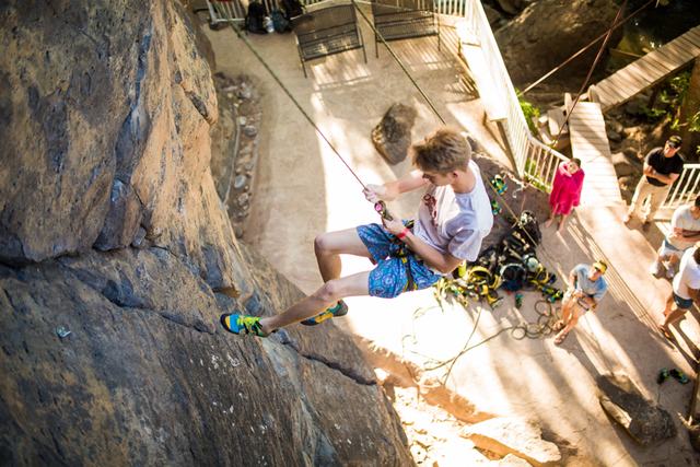 Rock climbing at Crawdad Canyon, Veyo Pool Resort