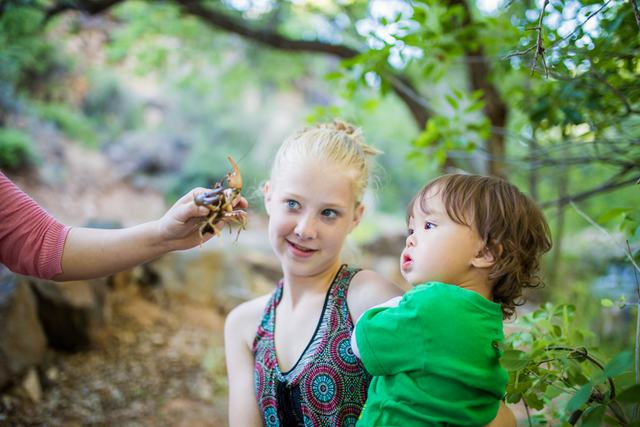 Crawdad catching in the creek at Crawdad Canyon