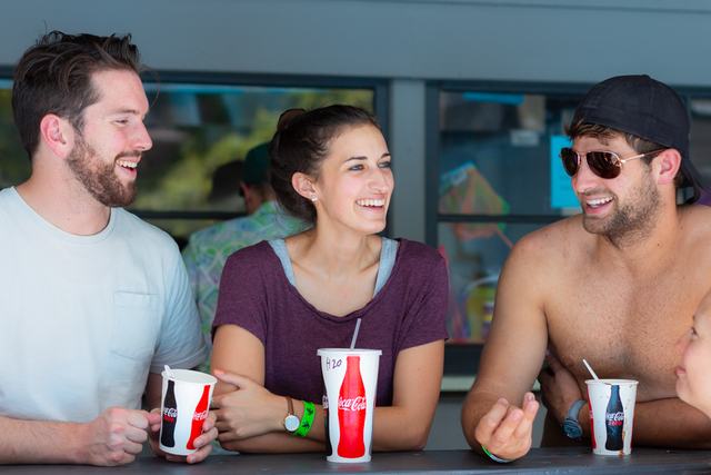 Guests with drinks at the Lava Grill