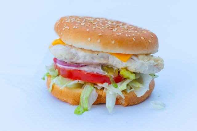 A chicken sandwich from the Lava Grill