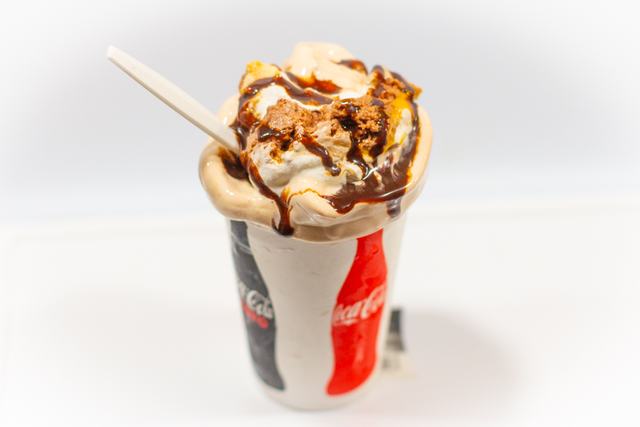 A Veyo Pie Shake topped with caramel